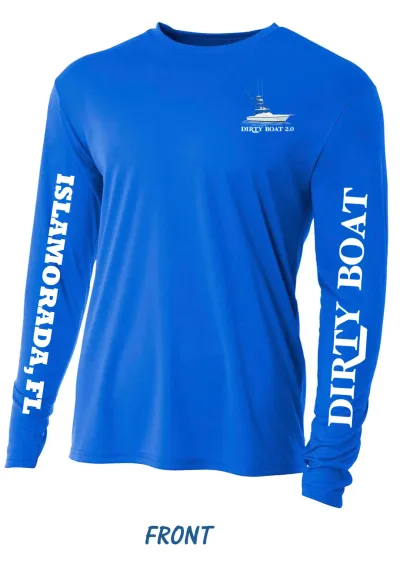 DirtyBoat 2.0 Blue Performance Shirt - Front