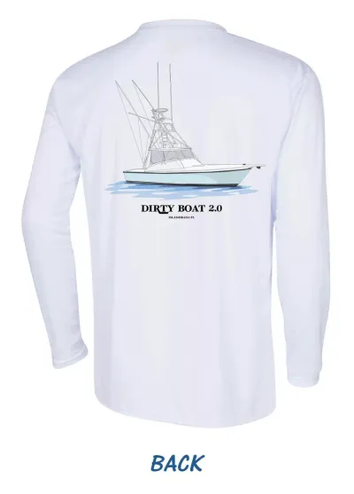 DirtyBoat 2.0 White Performance Shirt - Back