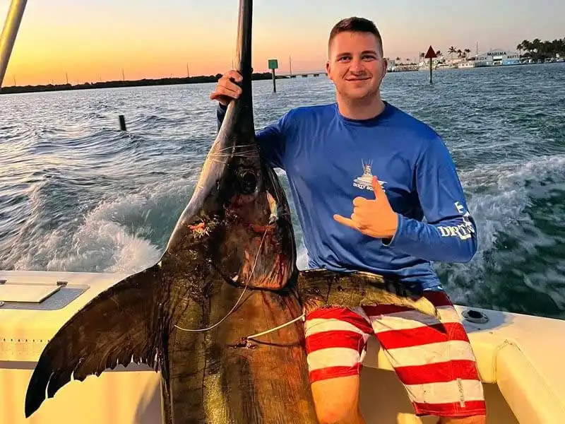 Large daytime swordfish caught out of Islamorada aboard DirtyBoat