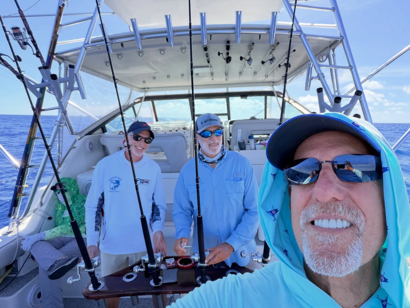 Three-man selfie under the T-top